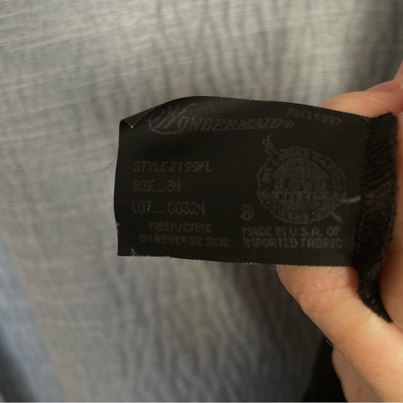 VTG |Wondermaid| Long Black Sheer Slip Dress Size 34* Spaghetti Strap V-neck - Picture 5 of 7